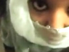 Hijab girl gets a facial