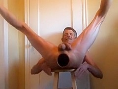 In the Gazoo... fist, massive wazoo plug, and stripped squirting pecker