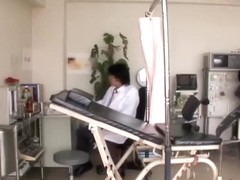 Saki gets her twat examined by gynecologist in voyeur film