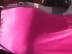 Black Milf In Pink Dress Showing Thong