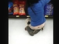 Sexy Ass Crack on Wal-Mart Clerk