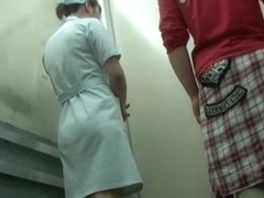 Nasty man sharked her skirt in the lift of medical clinic