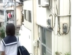 Sharking Shuri scene of wonderful Japanese schoolgirl being nicely intercepted