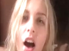 Cute teen babe goes crazy sucking