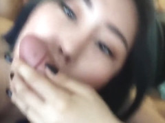 asian girl gives friend a blowjob