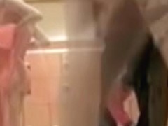 Asian girl in changing room flashes nudity after shower