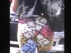 tight teen jiggly ass spy in spandex, slow motion