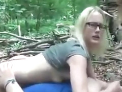 Blonde Suck Fat Man In Forest