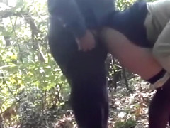 Hottest private ebony, doggystyle, outdoor porn movie