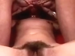 Hairy Pussy Slut Does Two Guys