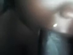 Darksome and hungry girlfriend looks in camera with my knob in her face gap