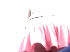 Pink skirt thongs revealed in voyeur video