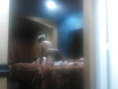 Voyeur black guy sneakily captures himself fucking a white bbw