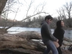 Horny private outdoor, doggystyle sex scene