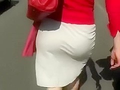 I followed this redhead mother i'd like to fuck in public to film her big gazoo