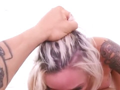 Fat culo busty blonde MILF PAWG gets massage and anal