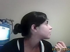 Brazilian nerdy gal on livecam pleases her fella orally